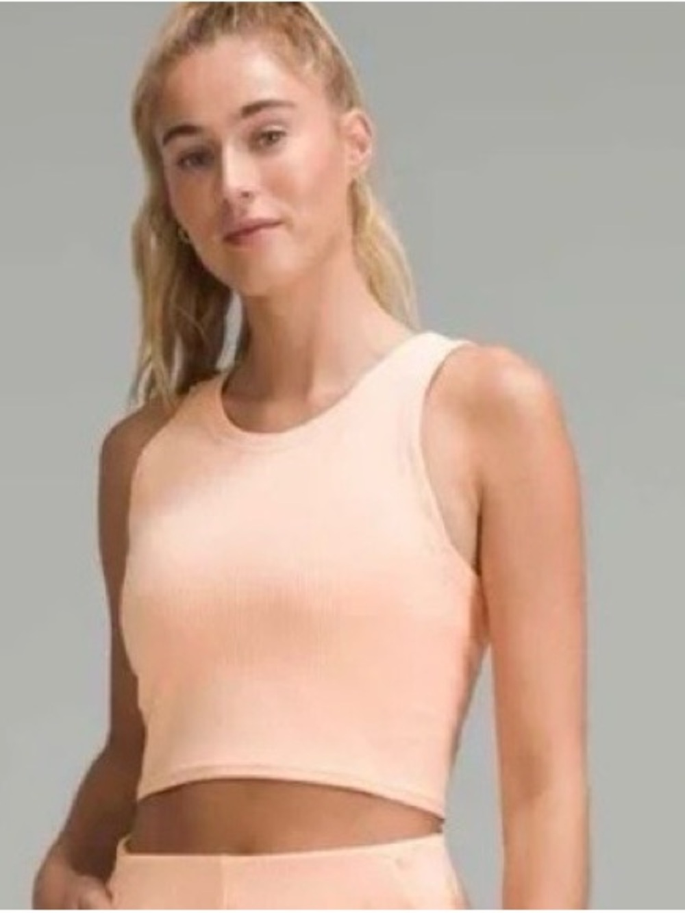lululemon athletica Ribbed Softstreme Cropped Tank Top - Peach